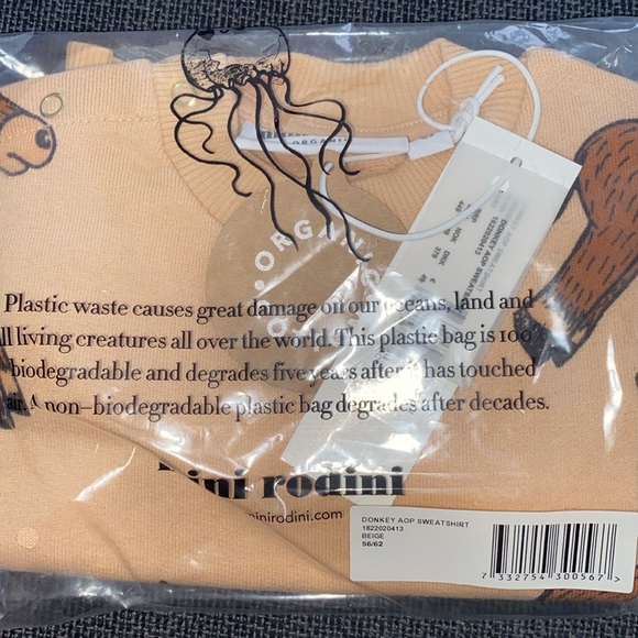 Mini Rodini Donkey AOP Sweatshirt NWT - Picture 3 of 4